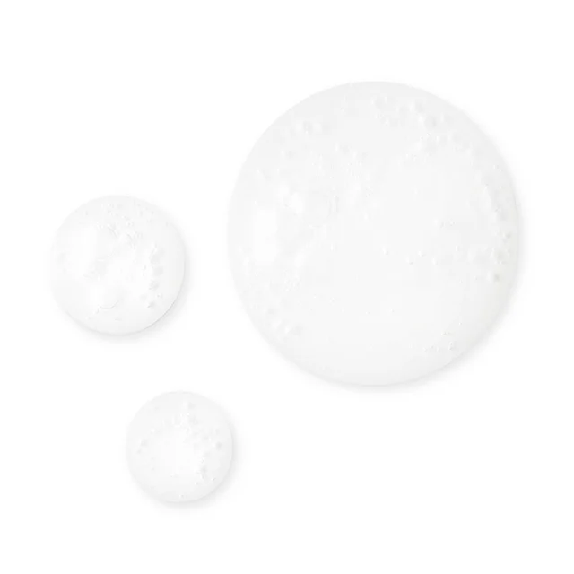Three circular drops of Biotherm Aqua Bounce Super Concentrate are displayed against a plain white background, showing the clear, gel-like texture of the skincare product.