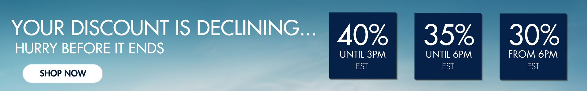 your discount is declining - be quick before it ends